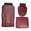 A burgundy set of seat covers