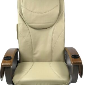 LEATHER UPHOLSTERIES REPLACEMENT-PEDICURE CHAIR SEAT MASSAGE COVER CUSHION SET-NO CHIN-BEIGE