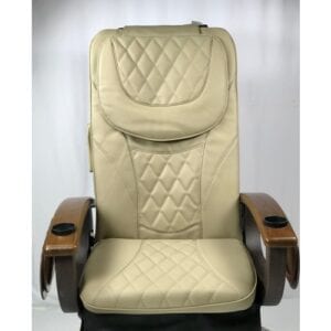A smaller front view image of a khaki seat cover