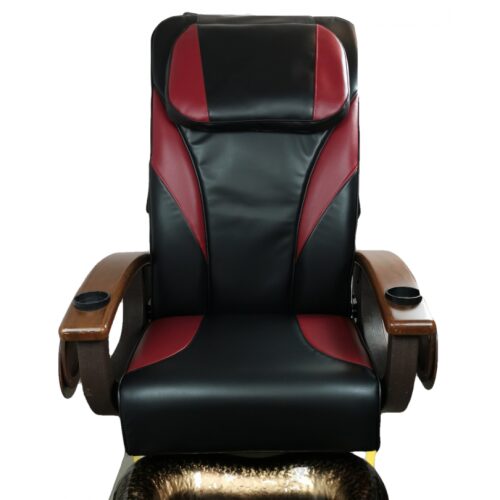 A black and red pedicure chair