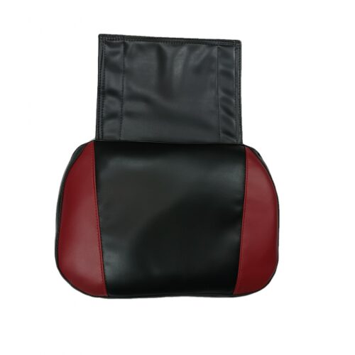 A smaller image of a black and red seat bottom cushion cover