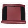 A burgundy bottom seat cover
