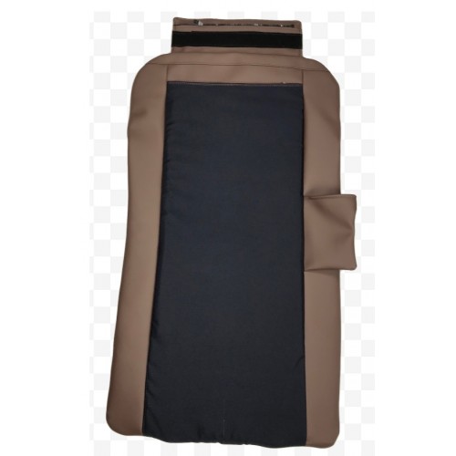 A smaller image of a flipped dark brown seat cover back cushion