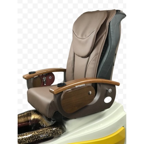 A smaller image of a dark brown seat cover side view