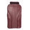 A flipped burgundy back seat cover