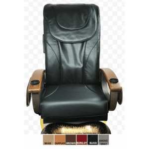 A black leather pedicure chair