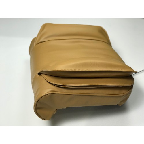 A coffee colored seat cover