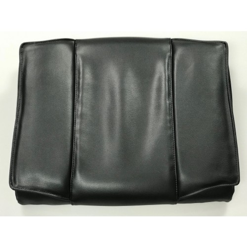A black seat cover cushion top view