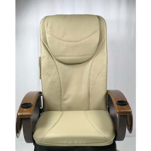 A pale brown pedicure chair cover front view