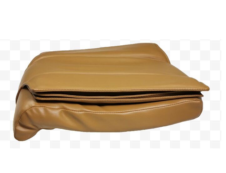 A chocolate leather seat cover
