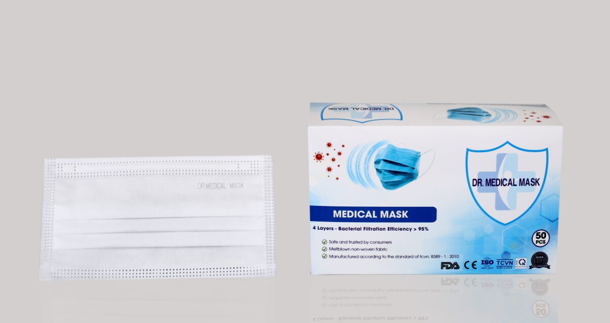 A medical mask with a box