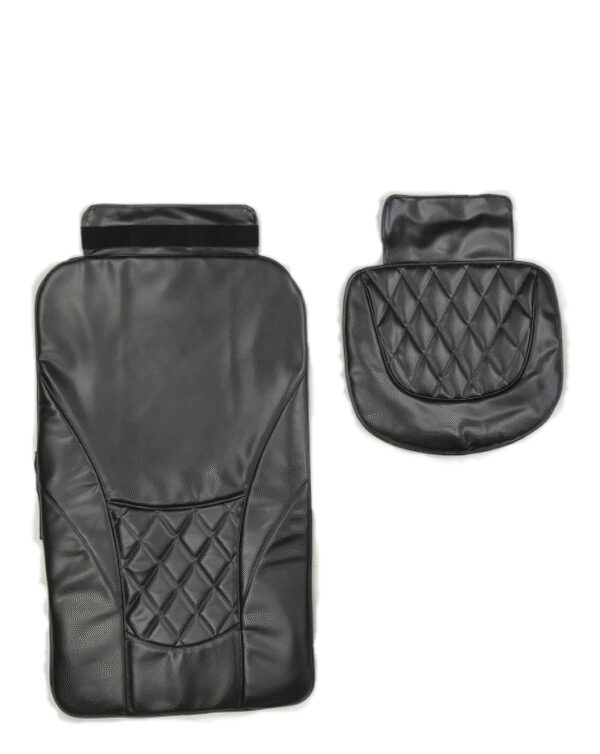 LEATHER UPHOLSTERIES-PEDICURE CHAIR DIAMOND BACK CUSHION REPLACEMENT COVER, BLACK