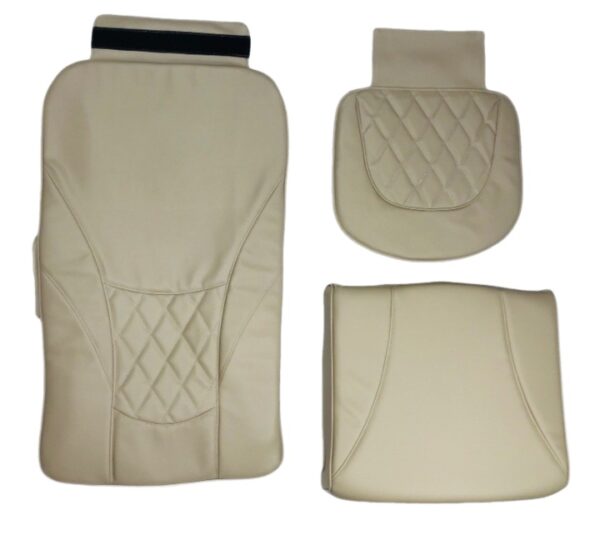 Leather Upholsteries Replacement,Pedicure Chair Diamond Design back Cushion-Seat Cushion, Has Front CHIN, Beige color - Image 3