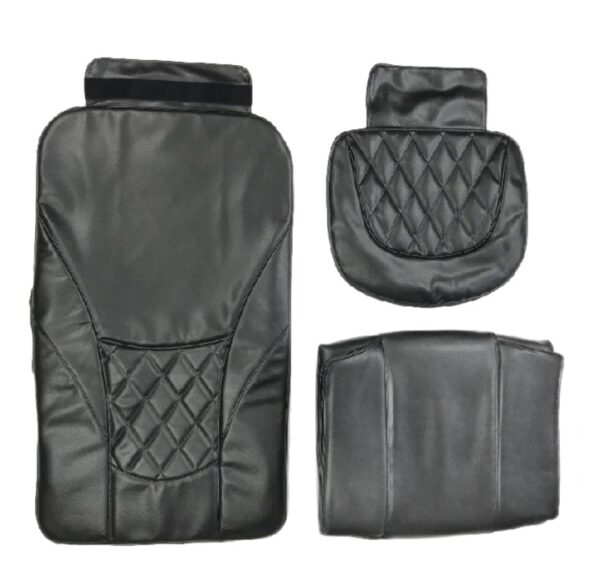 Black leather car seat covers set.