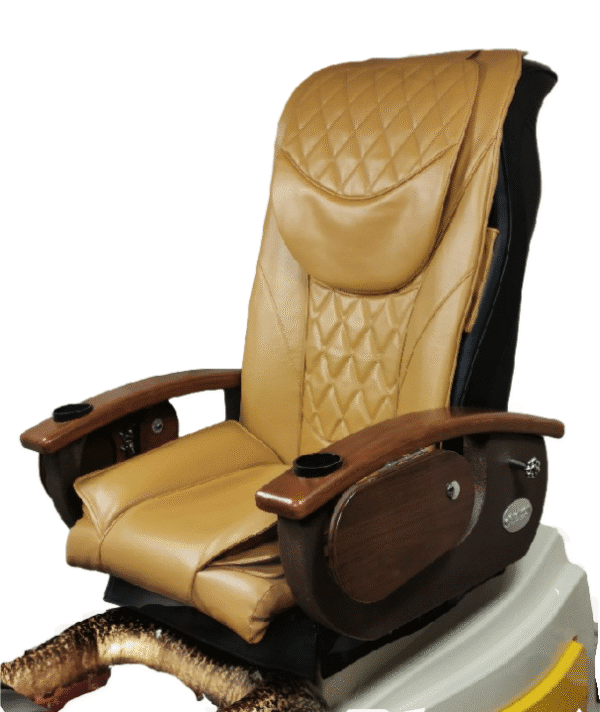 Pedicure Chair Massage Diamond Pattern, Bottom-Air Seat Cover, NO WEDGES, Cappucinno - Image 2