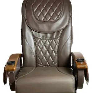 Leather Upholsteries-Pedicure Chair Diamond Design back Cushion-Seat Cushion, Has Front CHIN, Brown color