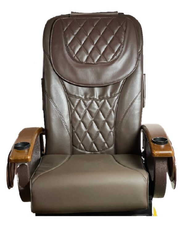 Leather Upholsteries-Pedicure Chair Diamond Design back Cushion-Seat Cushion, Has Front CHIN, Brown color