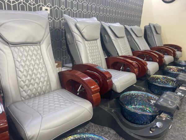 Leather Upholsteries Replacment-Pedicure Chair Cover VZ Style, SILVER Color - Image 2
