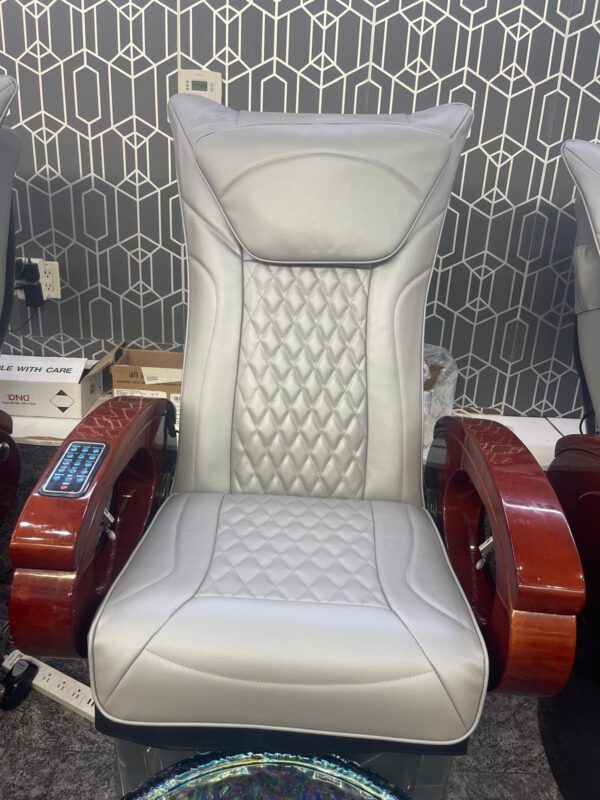 Leather Upholsteries Replacment-Pedicure Chair Cover VZ Style, SILVER Color