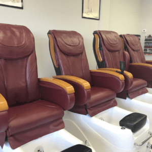 Pedicure Chair Cushion – No Wedge, Includes A Complete Set Curtains Cover-Smooth Burgundy