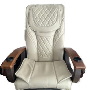 Pedicure Chair Seat Diamond Set Cover- Acetone Resistance - Bottom Air Seat has NO Front Wedge - Off White/TINTED BEIGE