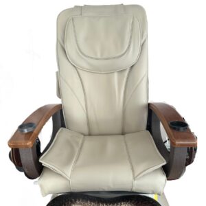 Pedicure Back Massage Seat Cover, Acetone resitance with Bottom Air has NO Front Chin, Off White/TINTED BEIGE