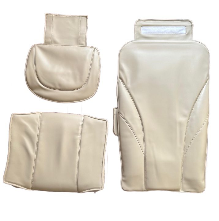 Pedicure Chair Seat Set Cover- Acetone Resistance - Bottom Air Seat has Front Wedge - Off White/Tinted Beige Colour - Image 4